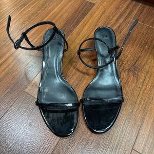 H&M Black Patent Ankle Strap Heels – Size 8